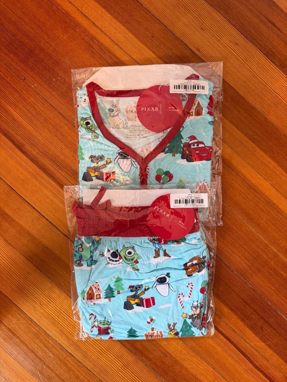 Little Sleepies Women's Pajama Set Disney + Pixar Christmas Village Size M